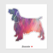 Springer Spaniel Geometric Pattern Silhouette Sticker (Vel)