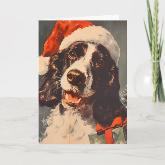 Springer Spaniel Gepersonaliseerde Kerstmis Feestdagen Kaart (Voorkant)