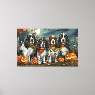 Springer Spaniel Halloween Spooky Canvas Afdruk