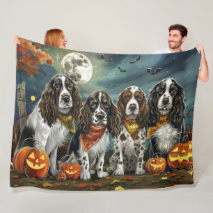 Springer Spaniel Halloween Spooky Fleece Deken