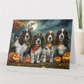 Springer Spaniel Halloween Spooky Kaart (Voorkant)
