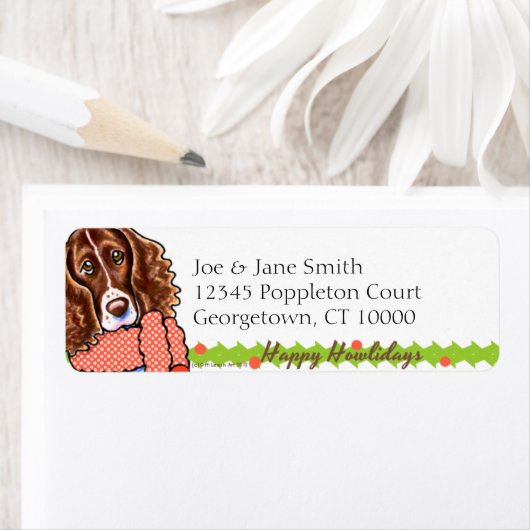 Springer Spaniel Happy Howlidays Etiket (Insitu)