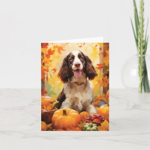 Springer Spaniel Herfst Thanksgiving Kaart