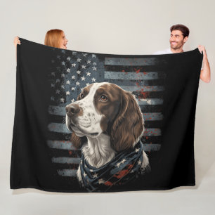 Springer Spaniel Hond Amerikaanse Vlag Fleece Deken
