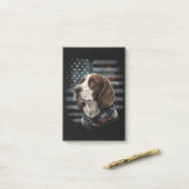 Springer Spaniel Hond Amerikaanse Vlag Post-it® Notes (Op bureau)