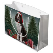 Springer Spaniël Hond in Sneeuw Kerstmis Groot Cadeauzakje (Achterkant Gekanteld)