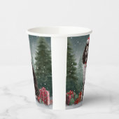 Springer Spaniël Hond in Sneeuw Kerstmis Papieren Bekers (Links)