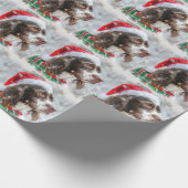 Springer Spaniel Hond Kerstfeest Cadeaupapier (Hoek)