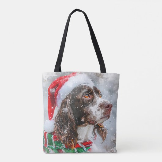 Springer Spaniel Hond Kerstfeest Draagtas (Achterkant)