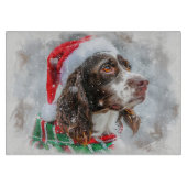 Springer Spaniel Hond Kerstfeest Snijplank (Voorkant)