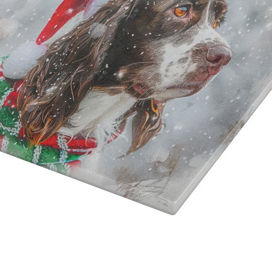 Springer Spaniel Hond Kerstfeest Snijplank (Hoek)