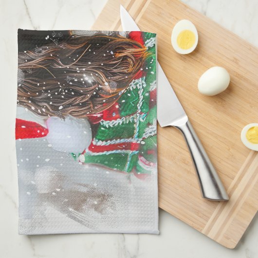 Springer Spaniel Hond Kerstfeest Theedoek (Quarter Fold)