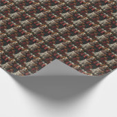 Springer Spaniel Hond Met Kerstcadeau Open haard Cadeaupapier (Hoek)