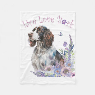Springer Spaniel Hond Mom Floral Fleece Deken