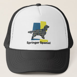 Springer Spaniel Hond Silhouet Leuke Tricolor Grid Trucker Pet