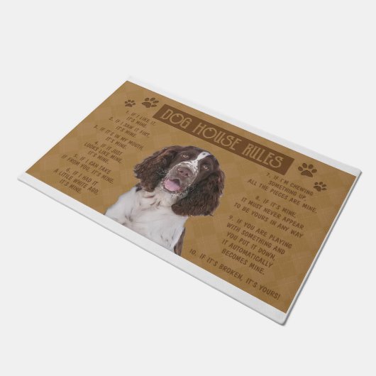 Springer Spaniel hondenhuis regels, als het gebrok Deurmat (Schuin)