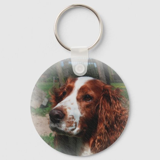 Springer Spaniel Hondenkunst Sleutelhanger (Voorkant)