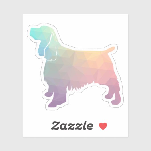 Springer Spaniel Hondenras Geo Silhouette Pastel Sticker (Vel)