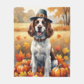 Springer Spaniel in de herfst verlaat Thanksgiving Fleece Deken (Voorkant)