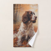 Springer Spaniël in Herfstbladeren Herfst Inspire Bad Handdoek (Handdoek)