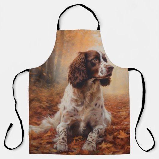Springer Spaniël in Herfstbladeren Herfst Inspire Schort (Voorkant)