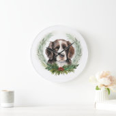 Springer spaniel kerst krans feestelijke pup grote klok (Huis)