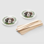 Springer spaniel kerst krans feestelijke pup handwaaier (Niet-gemonteerd)