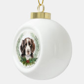 Springer spaniel kerst krans feestelijke pup keramische bal ornament (Rechts)