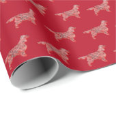 Springer Spaniel Kersthond Schattige Silhouette Ro Cadeaupapier (Rol Hoek)