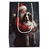 Springer Spaniël Kerstman Feestelijke Kerstmis Medium Cadeauzakje (Achterkant)