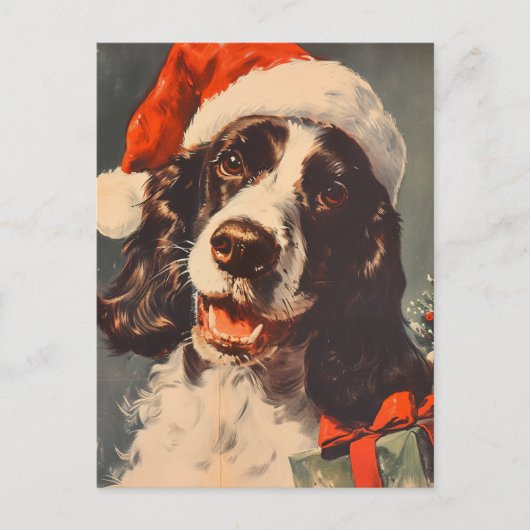 Springer Spaniel Kerstmis Briefkaart (Voorkant)