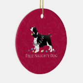 Springer Spaniel kerstontwerp Keramisch Ornament (Rechts)