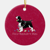 Springer Spaniel kerstontwerp Keramisch Ornament (Voorkant)