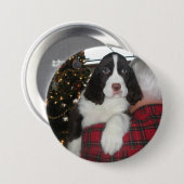 Springer Spaniel kerstspelden Ronde Button 7,6 Cm (Voorkant /achterkant)