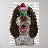 Springer Spaniel met Cupcake Poster (Voorkant)