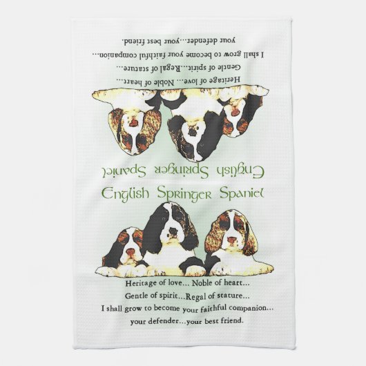 Springer Spaniel-Puppies Theedoek (Verticaal)