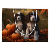 Springer Spaniel Puppy Herfst Delight Pompoen Groot Cadeauzakje (Achterkant)