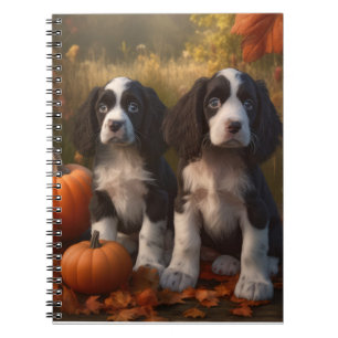 Springer Spaniel Puppy Herfstpracht Pompoen  Notitieboek