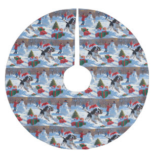 Springer Spaniel Rent Snow met Kerstmuts Kerstboom Rok