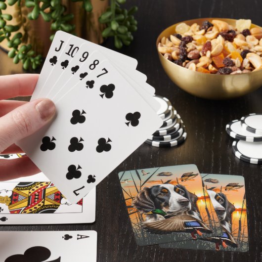 Springer Spaniel Speelkaarten, Duck Hunting Pokerkaarten (Insitu)