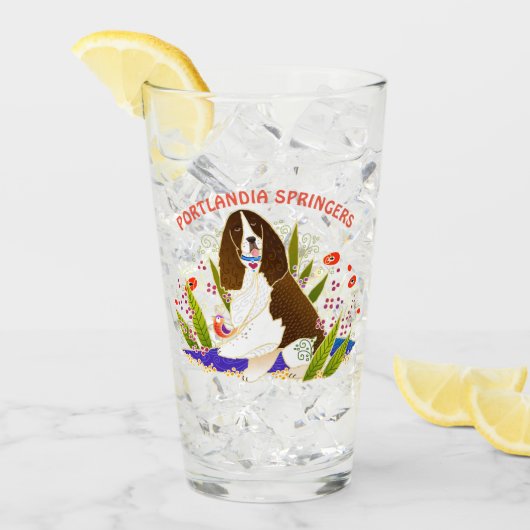 SPRINGER SPANIEL verre CUSTOMISÉ 16 par onces (Devant glace)