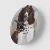 Springer spaniel wandklok ronde klok (Hoek)