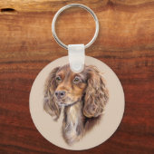 Springer Sprocker Cocker Spaniel Dog Keyring Sleutelhanger (Voorkant)