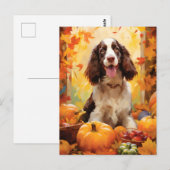 Springerspaniël Herfst Thanksgiving  Briefkaart (Voorkant / Achterkant)
