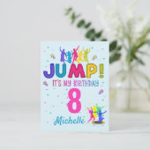 Springfeest Het is mijn verjaardag Trampoline Stui Briefkaart (Staand voorkant)