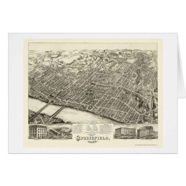 Springfield, carte panoramique de mA - 1875 (Devant horizontal)