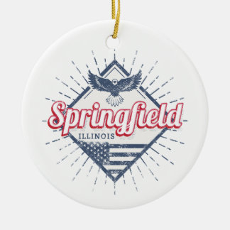 Springfield City Illinois Verenigde Staten Retro V Keramisch Ornament