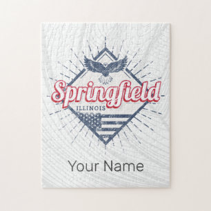 Springfield City Illinois Verenigde Staten Retro V Legpuzzel