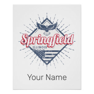Springfield City Illinois Verenigde Staten Retro V Perfect Poster
