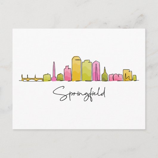 Springfield ILLINOIS Briefkaart (Voorkant)